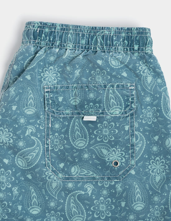 Bañador turquesa estampado paisley