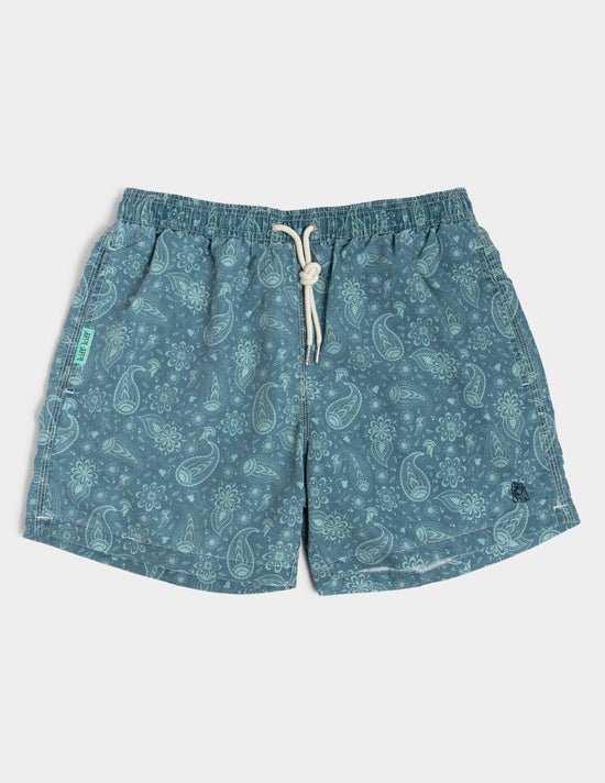 Bañador turquesa estampado paisley